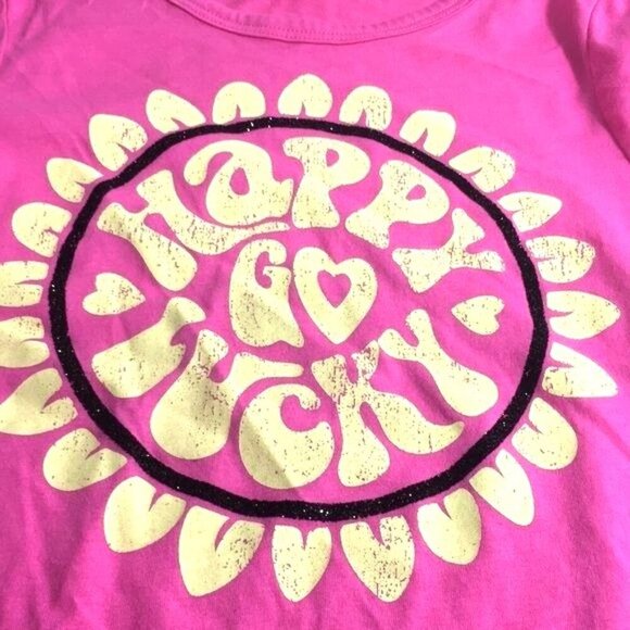 Justice Girls Graphic T-Shirt Pink Multi (Happy Go Lucky) Size 7 - Picture 2 of 5